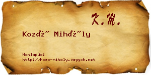 Kozó Mihály névjegykártya