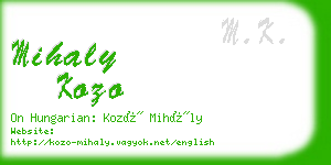 mihaly kozo business card